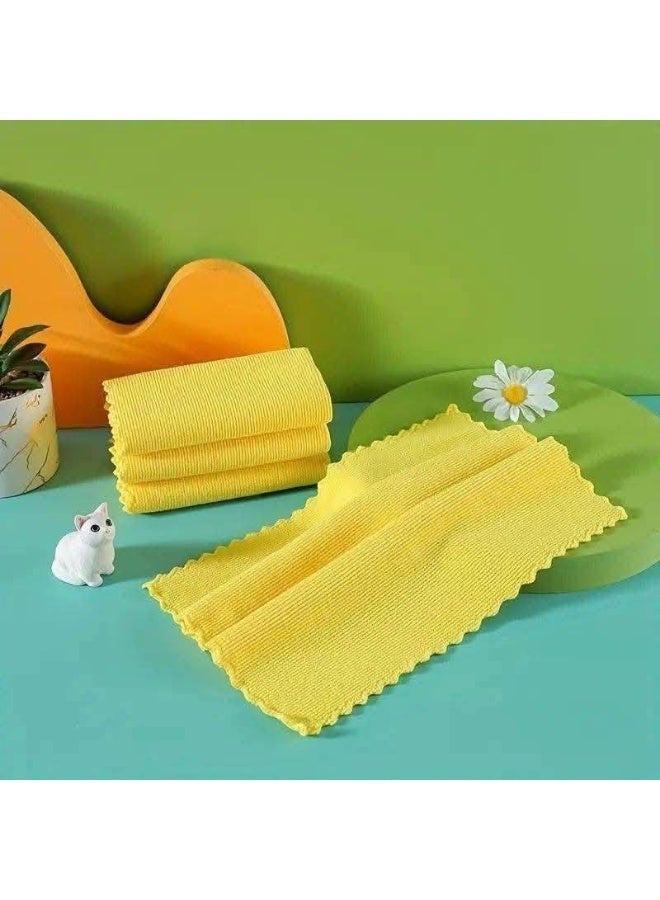 DuckTooth Microfiber Kitchen Towel Set, Yellow, 5 Pieces, for Drying Hands, Wiping Surfaces, and Dusting - Image 2